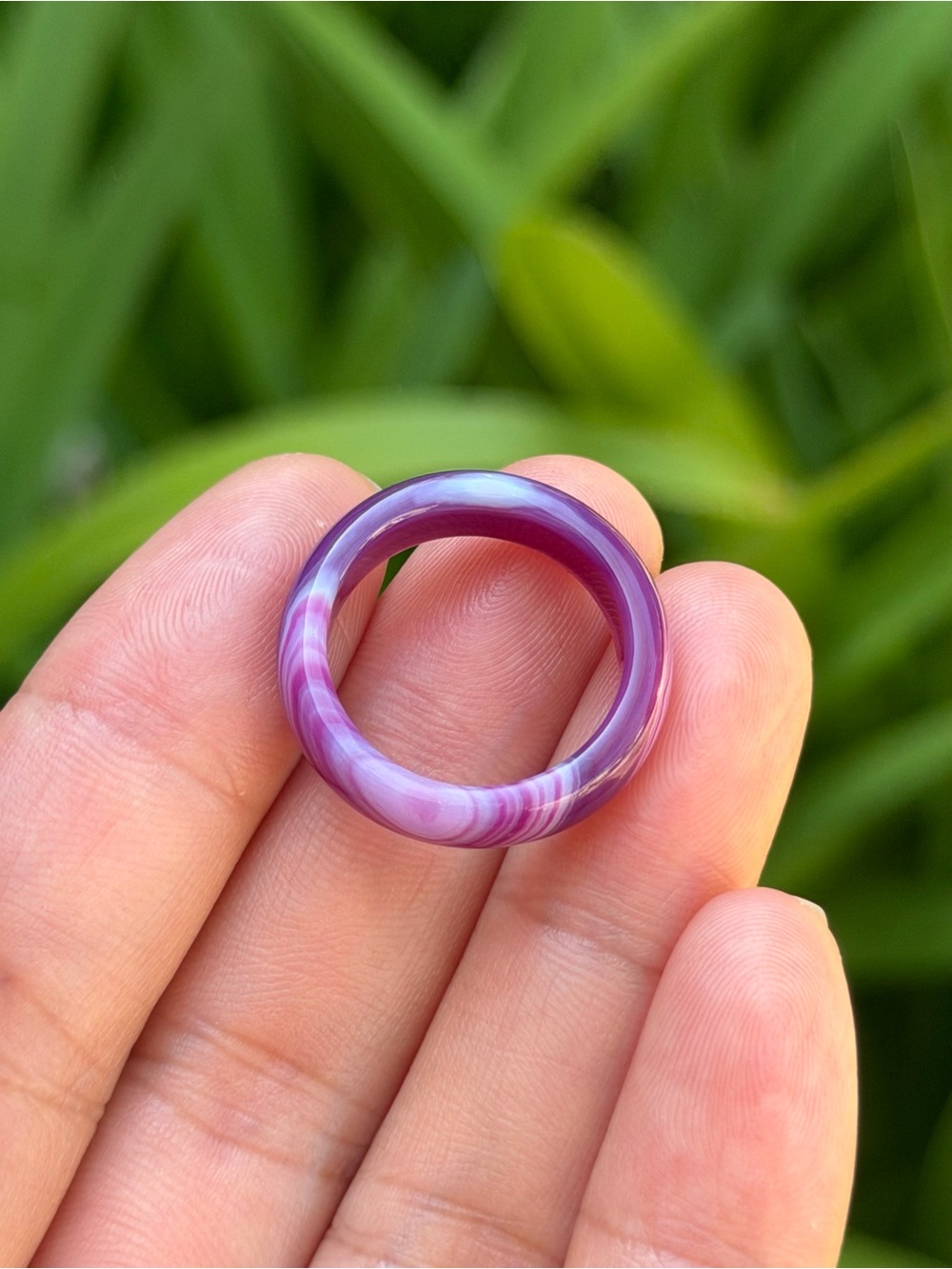 SIZE 7 Purple Banded Agate Ring 2560 - Picture 3 of 7